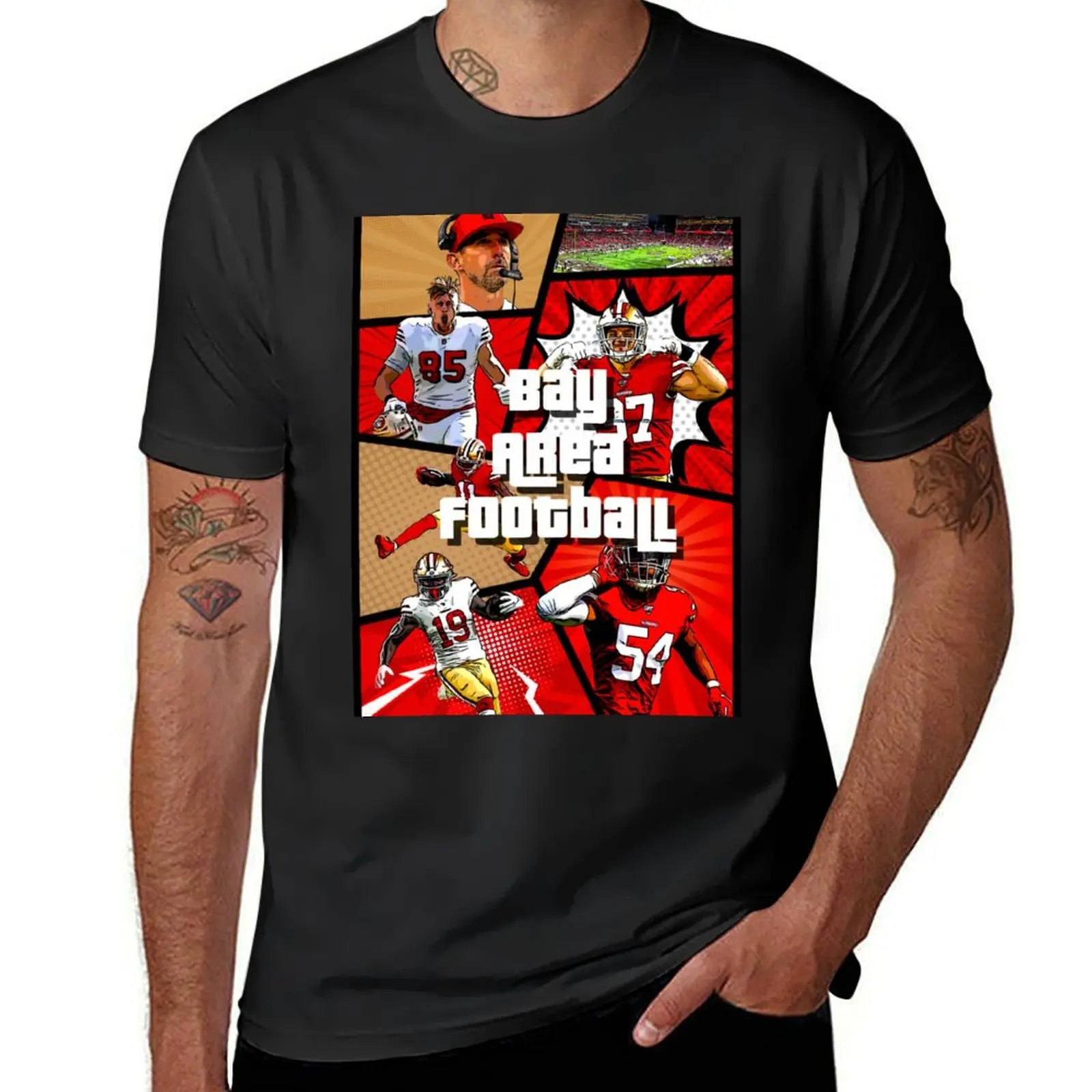 Bay Area Football T-Shirt customs plain summer tops t shirts for men cotton