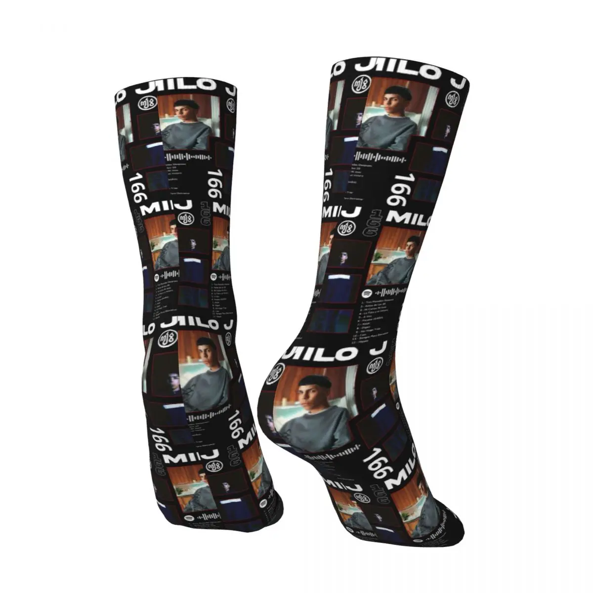 All Seasons Rapper Milo J 166 Album Deluxe Socks Harajuku Sport Middle Tube Socks Funny Stockings for Men Women Valentine's Day