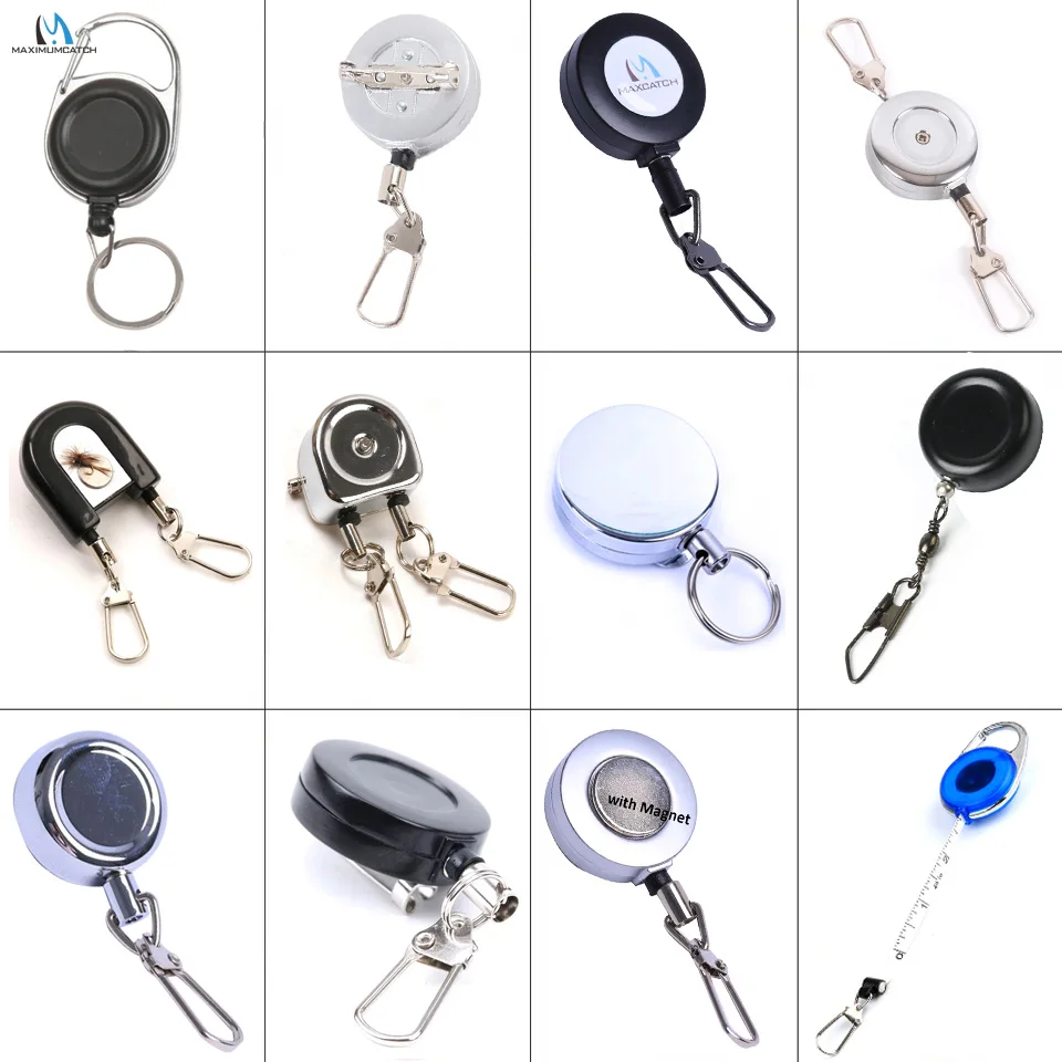 MAXIMUMCATCH Hook up Fly Fishing Zinger Retractor with Magnet Recoil Stopper Clip-On Retractable Wire Cord Tool Holder