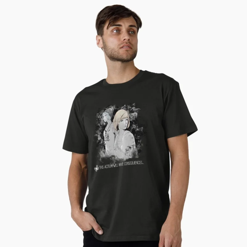 

Life Is Strange Anime Gift t shirt for men 0322 Cartoon Videogame graphic tee Y2K Clothes 100% cotton printed Large size Top