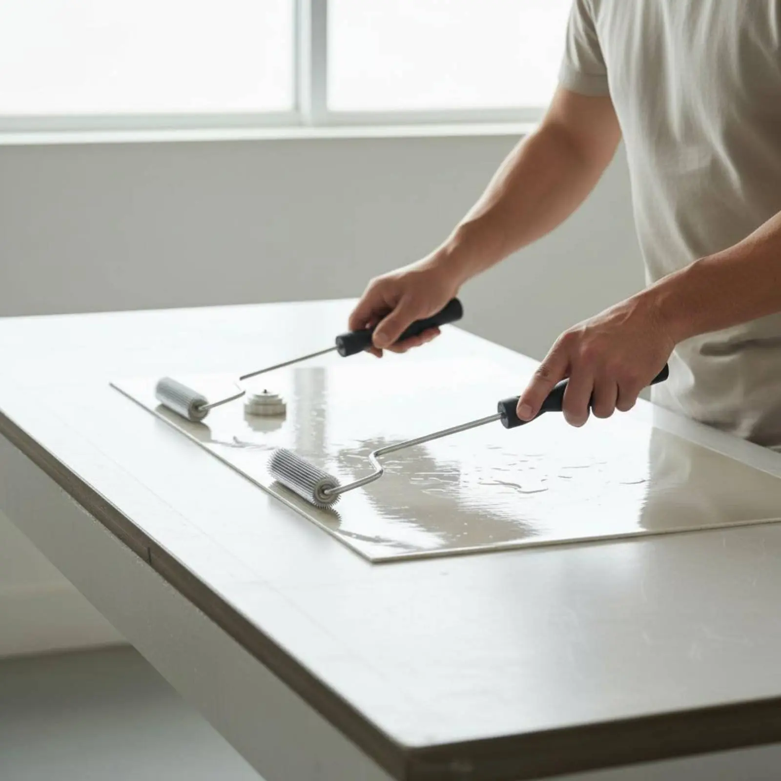 Juego de 3 paletas para laminado, rodillo de resina de fibra de vidrio fácil de usar, rodillo para burbujas de fibra de vidrio, resistente al desgaste para taller, fábrica