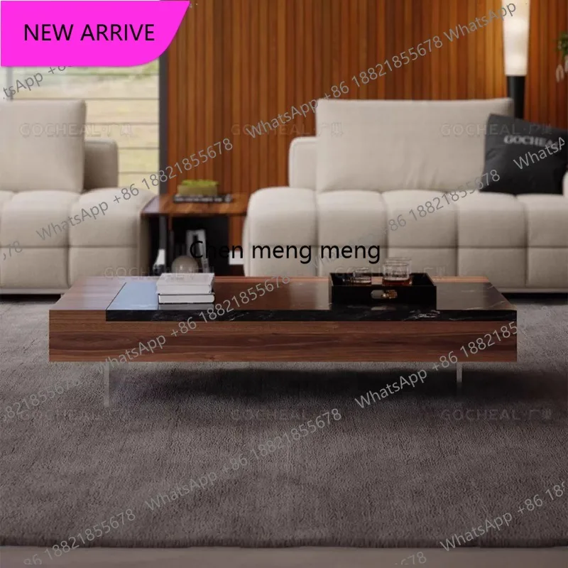 

Журнальный столик M183 в итальянском минималистичном стиле, средневековый, для небольшой квартиры, мраморный, квадратный, из орехового дерева, чайный столик