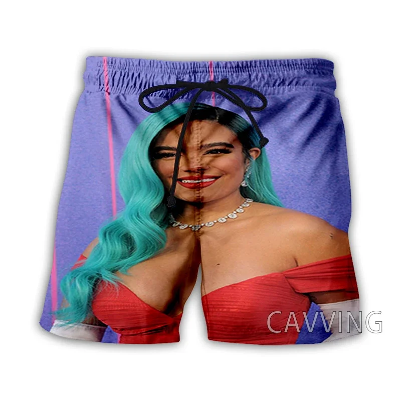 

CAVVING Летние пляжные шорты Karol G с 3D принтом, уличная одежда, быстросохнущие повседневные шорты, спортивные шорты для женщин/мужчин