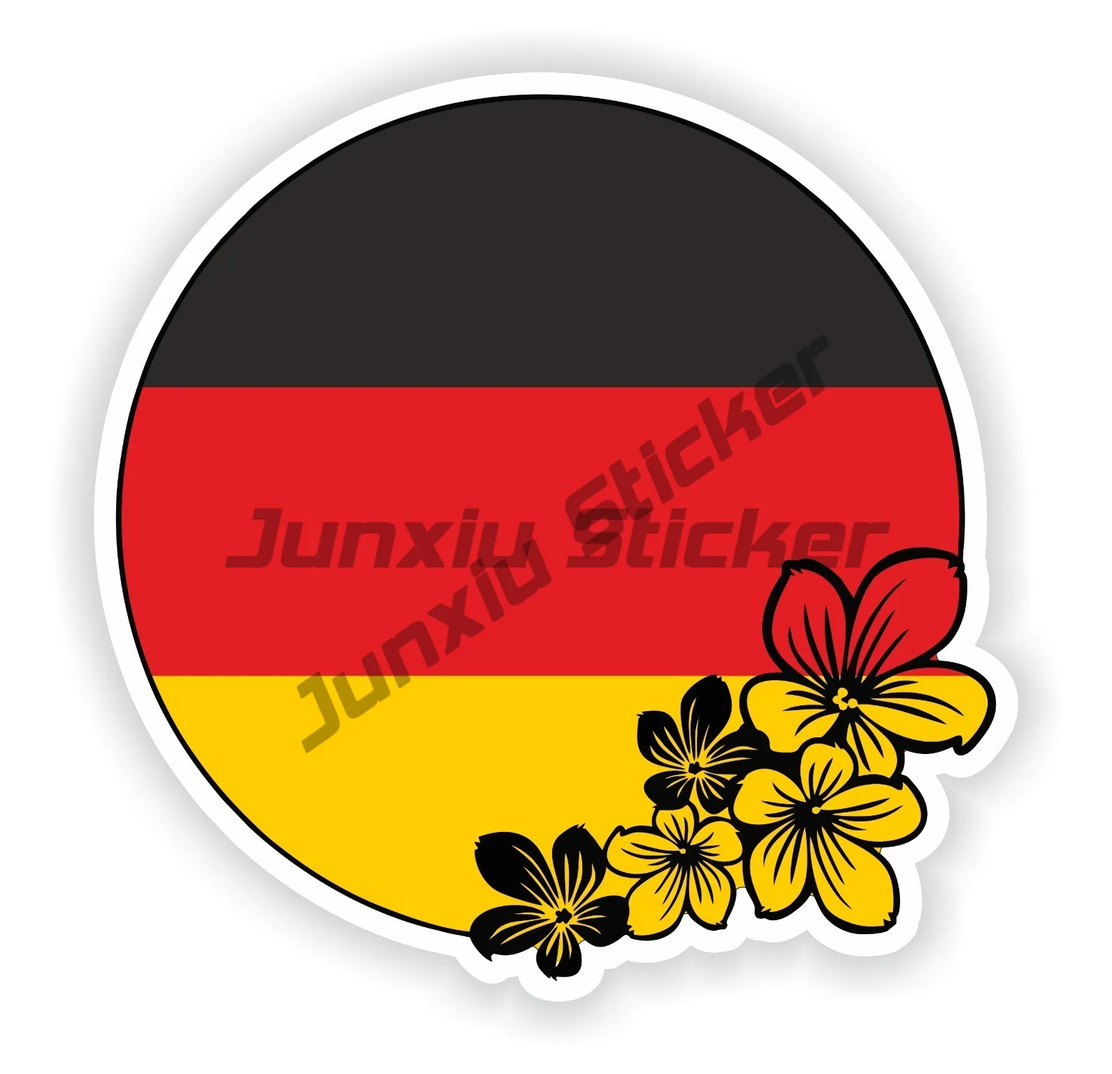 Bhutan Cabo Verde Cambodia Estonia EU European France Georgia Germany Hungarian Round Flower Car Sticker Self-adhesive Decal