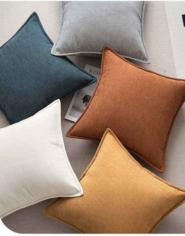 Retro Soft Chenille Throw Pillow Covers with Elegant Design for Sofa Bed Living Room Home Decor view 4