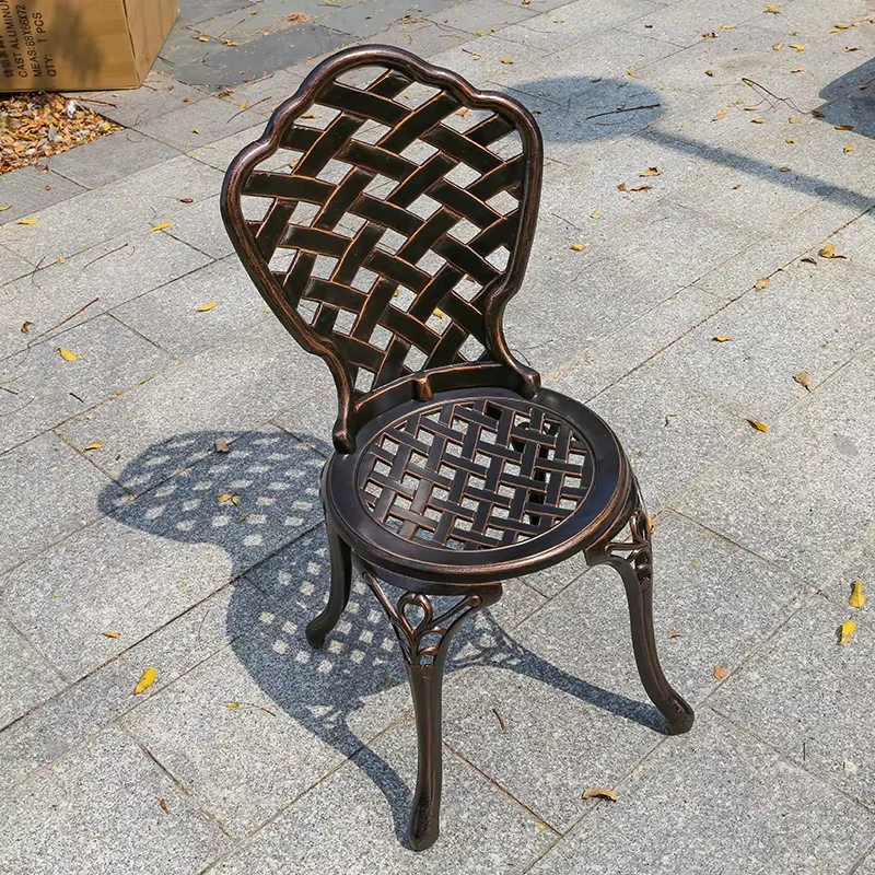 New Cast Aluminum Chair Waterproof Patio Outdoor Chair Rust-Resistant Metal Chairs for Balcony Backyard Garden leisure Urniture