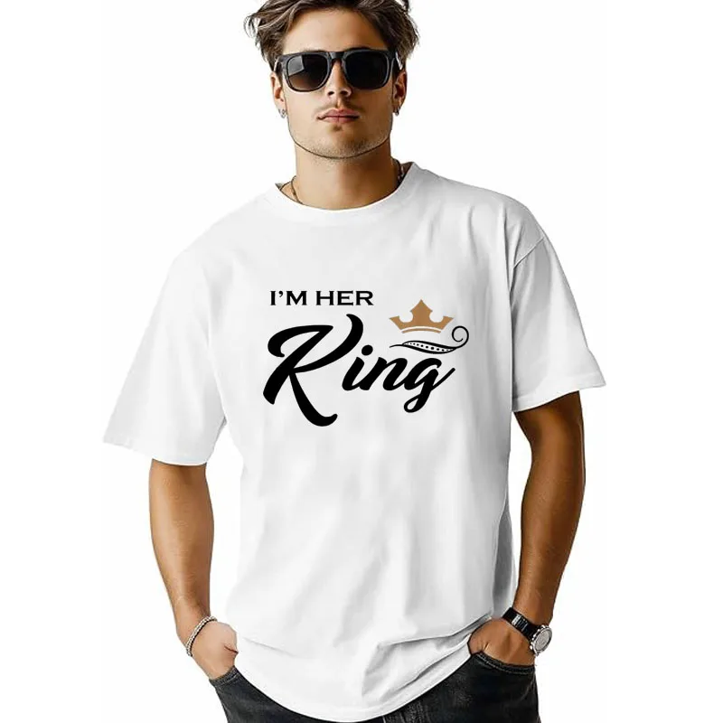 Ich bin ihr König T-Shirt, lustiges Paar-Shirt für Freund und Freundin, ich bin seine Königin für Frauen, Valentinstag, Jahrestage, Partykleidung, T-Shirt – Detail 8