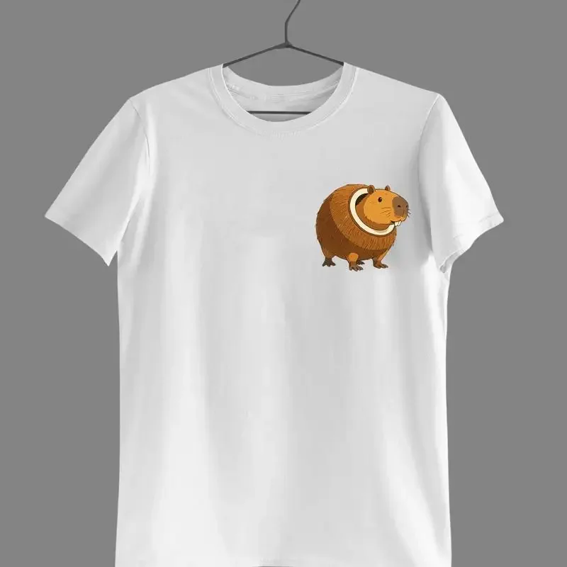 Burbaloni Luliloli Italian Brainrot Funny Coconut Capybara Minimalistic Logo Cotton T shirt Top