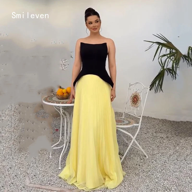 

Smileven Simple Straight Prom Dress Boat Neck Evening Gowns Fasional Sleeveless Occasion Dress Customized 2026