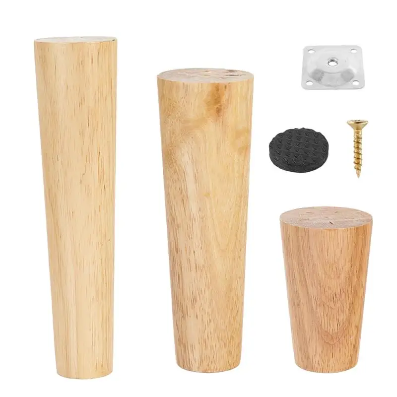 

Solid Wood Furniture Legs Sofa Replacement Wooden Leg Set Of 4 Round Wood Sofa Legs Turned Spindle Bun Feet For Armchair