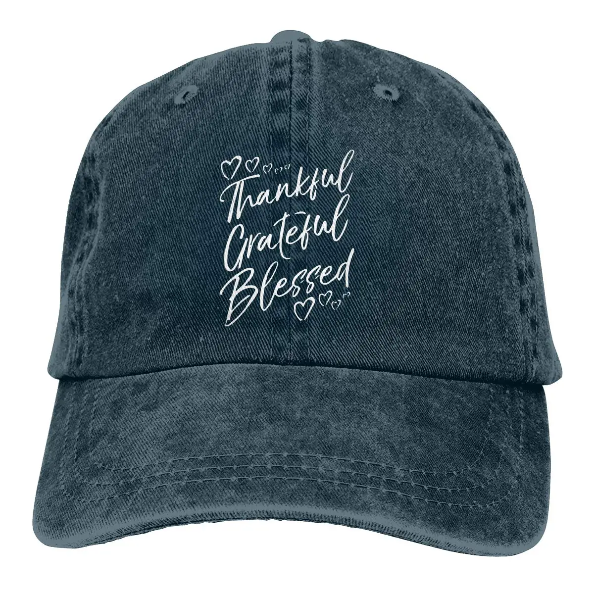 Denim Cap Grateful Thankful Blessed Baseball Dad Cap Adjustable Classic Sports for Men Women Hats