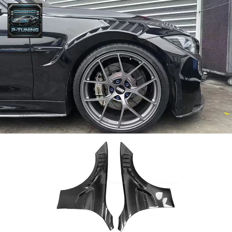

GT RS Style Carbon Fiber Vented for BMW 4 Series F82 M4 2016+ Front Bumper Side Fender Air Vent Mudguard Body Kit