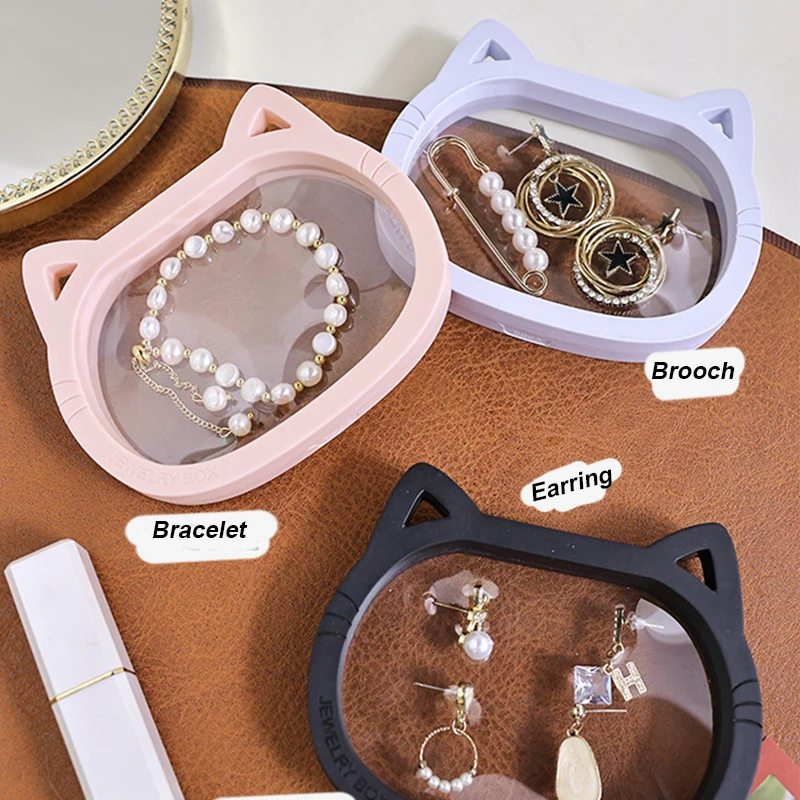 10PCS Cat Floating Jewelry Display Box Clear Film PE Elastic Organizer for Rings Necklaces Accessories Storage Packing Supplier