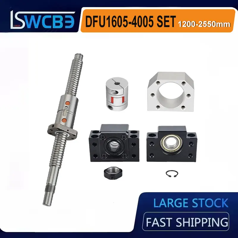 DFU1605 DFU2005 DFU2505 DFU3205 DFU3210 DFU4005 Шариковый винт Двойная гайка Обработка обоих концов + Опорное сиденье BKBF + DSG + муфта
