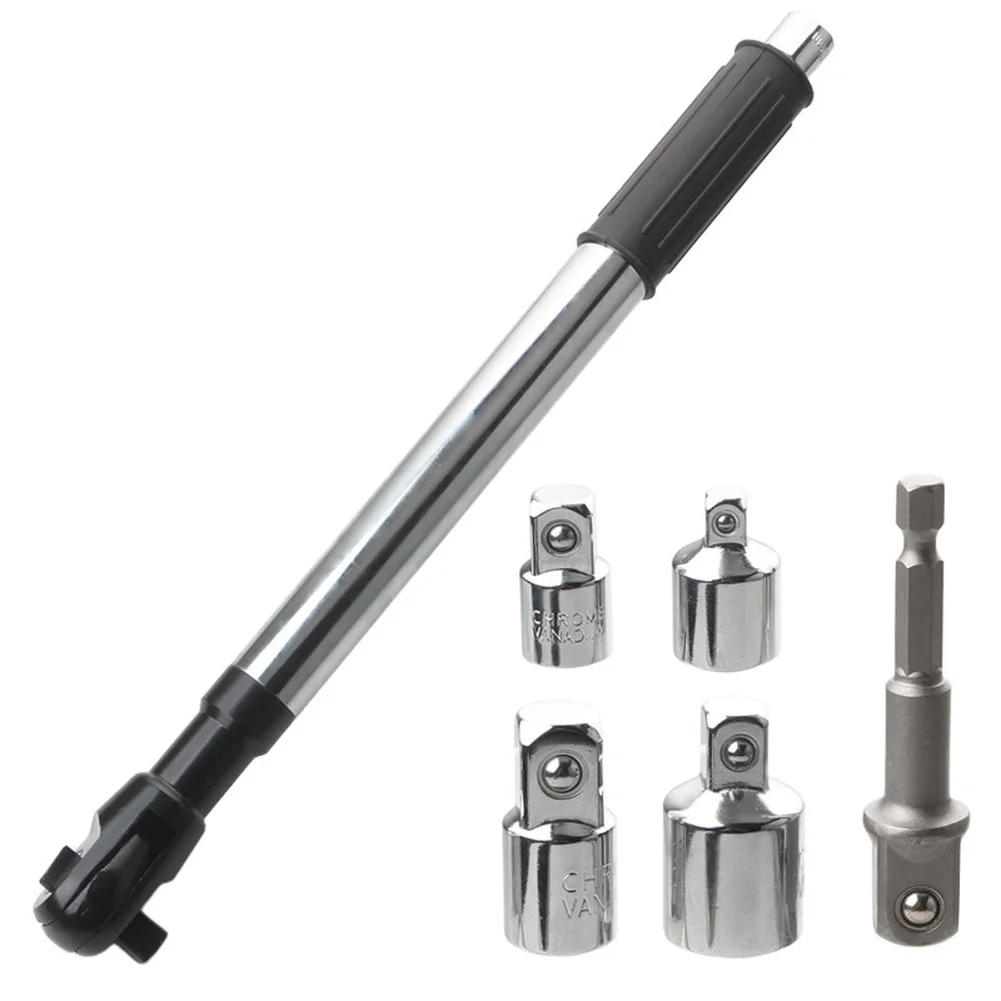 

72-Tooth Mechanism Extended Ratchet Black Professional Hand Tool Set Ergonomic Non-slip Grip Long Reach Access