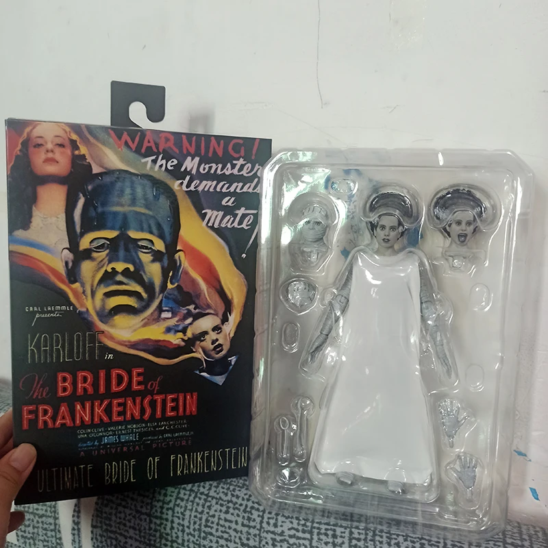 NECA Figure Bride of Frankenstein Karloff Figure 1931 Mary Shelley's Accessory Lab Table Set Action Figures Model Toys Doll