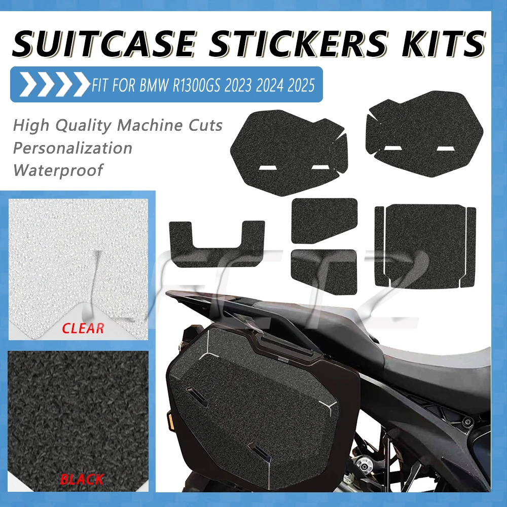 Anti-Slip Motorcycle Frosted Suitcase Protection Stickers Kit Black/Clear Decor Decals Fit for BMW R 1300 GS R1300GS 2023-2024