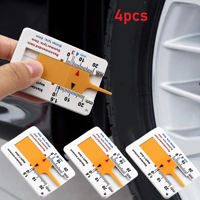 

0-20mm Mini Car Wheel Tire Depth Gauge Tyre Tread Depth Indicator Auto Plastic Ruler Depthometer Motor Trailer Van Measure Tool