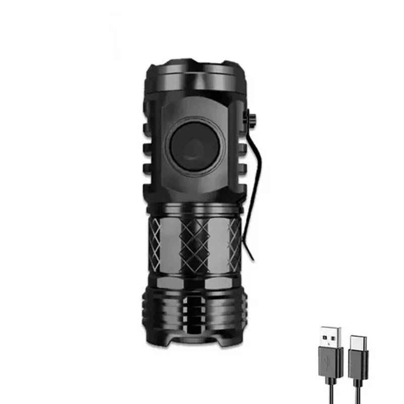 Mini Flashlight USB Rechargeable Flashlights High Lumens Waterproof Torch Emergency Light Super Bright Flashlight