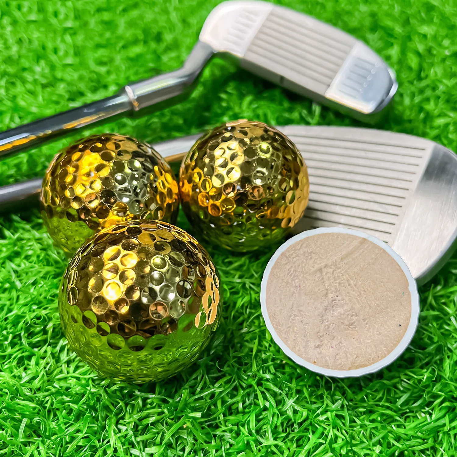 CRESTGOLF 6 Pcs Two Layer Golden Golf Balls Golf Practice Balls Training Two Pieces Balls As Gift