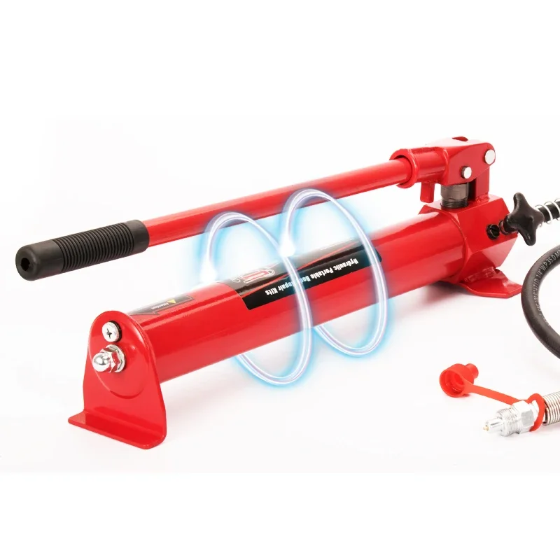 10 Ton Power Hydraulic Cylinder Jack 1.2M Oil Tube Autobody Frame Repair Kit Truck Farm Lifting Jack