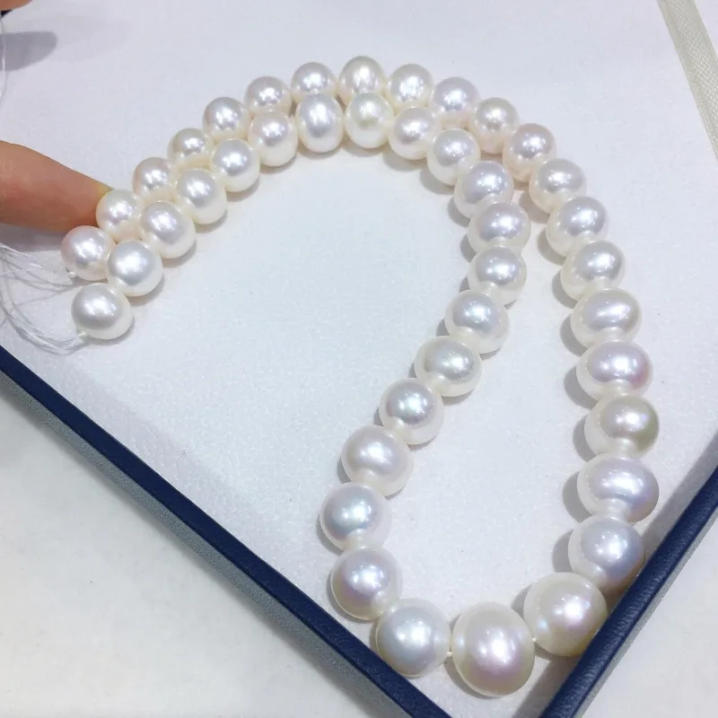

DIY Through-hole Bead Natural Pearl Egg Round 11-12mm Finished Product Sterling Silver 925