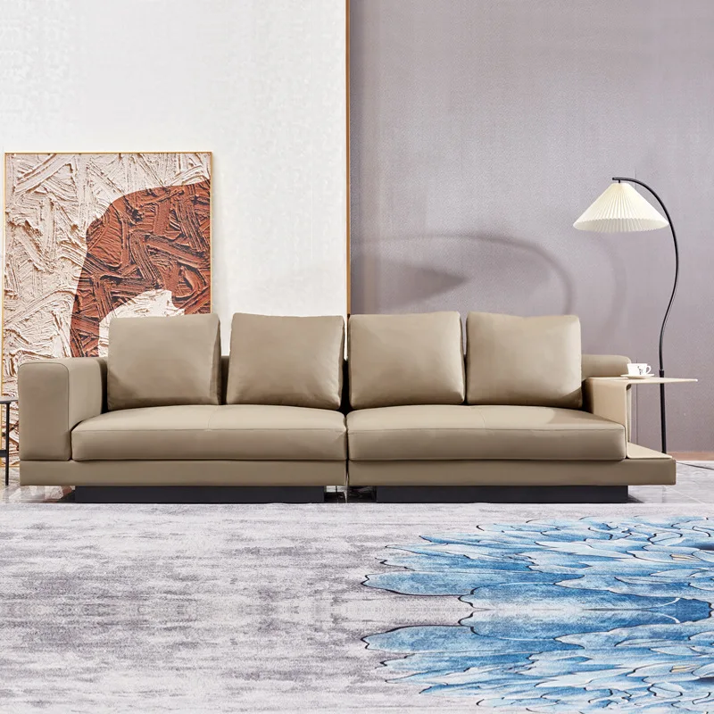 -For Connery Minimalist Living Room Sofa  Set Modern Light Luxury Straight Row Cowhide Small Unit for Furniture Sofa&