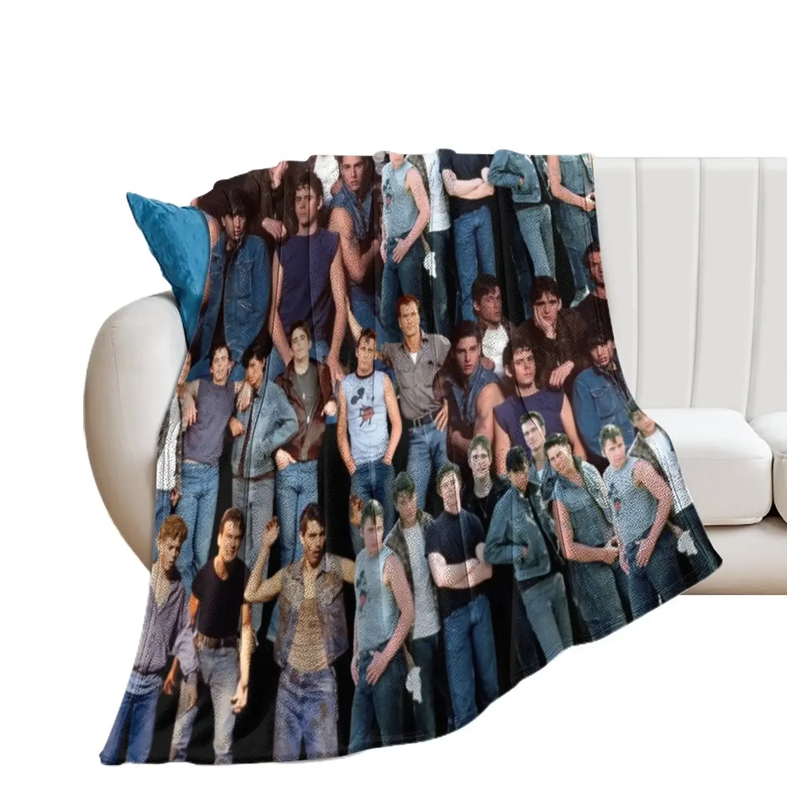 

the outsiders cast collage Throw Blanket Flannels Thermals For Travel manga Hair Blankets