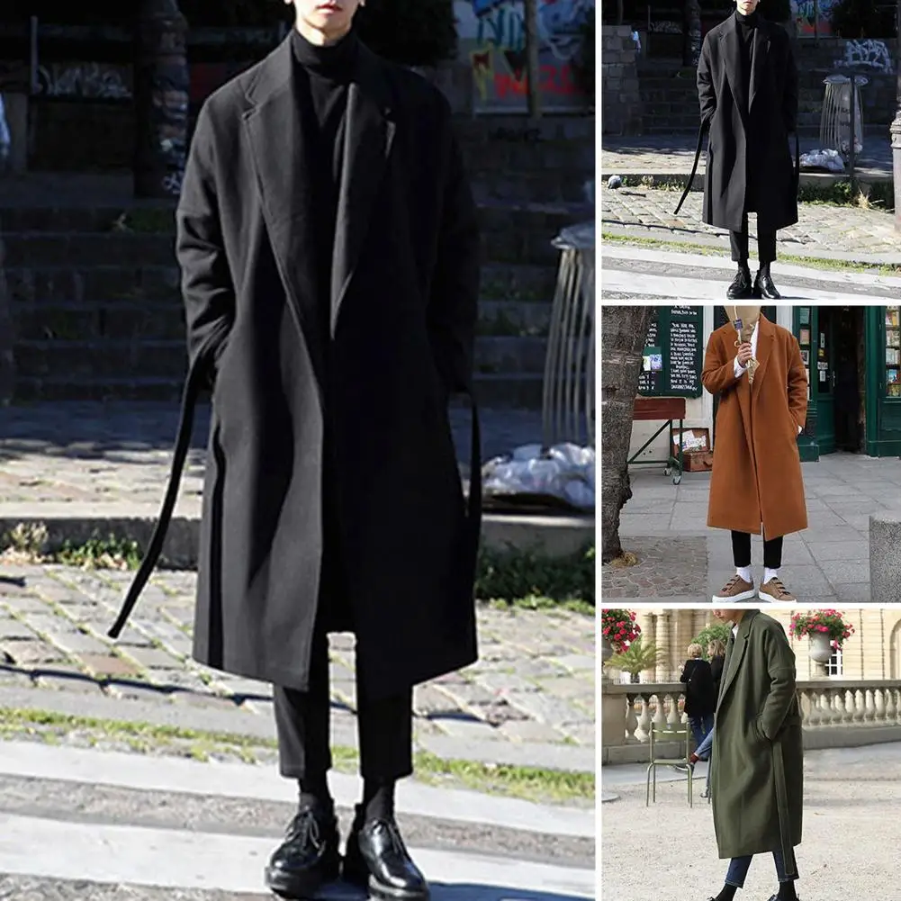 

Stylish Men Coat Stylish Men's Loose Casual Overcoat for Off-duty Office Look in Autumn Winter Trendy Long for Fashionable