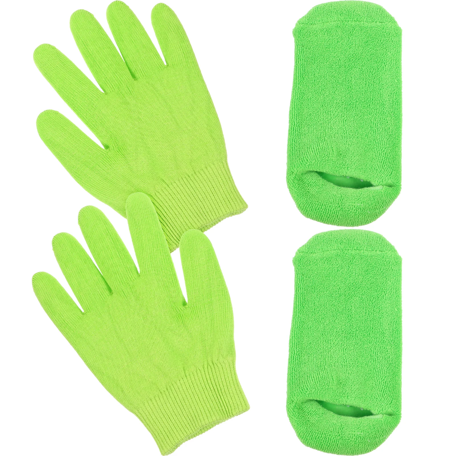 

Moisturizing Hand Gloves Care Set Soft Reusable Socks for Women Night Dry Skin Treatment Green Lightweight Travel Daily Use Hand