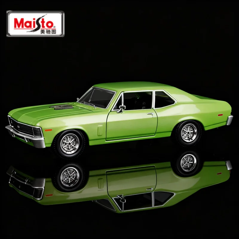 

Maisto 1:24 1970 Chevrolet Nova SS, классическая модель спортивного автомобиля в стиле ретро, литая под давлением металлическая гусеничная гоночная машина, модель автомобиля, подарки для детей