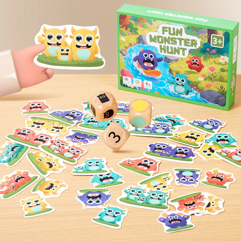 Kid Fun Catch Monster Sociaal bordspel Montessori Kleurvorm Matching Nummer Cognitie Logice Denken Opruiming Onderwijs Speelgoed