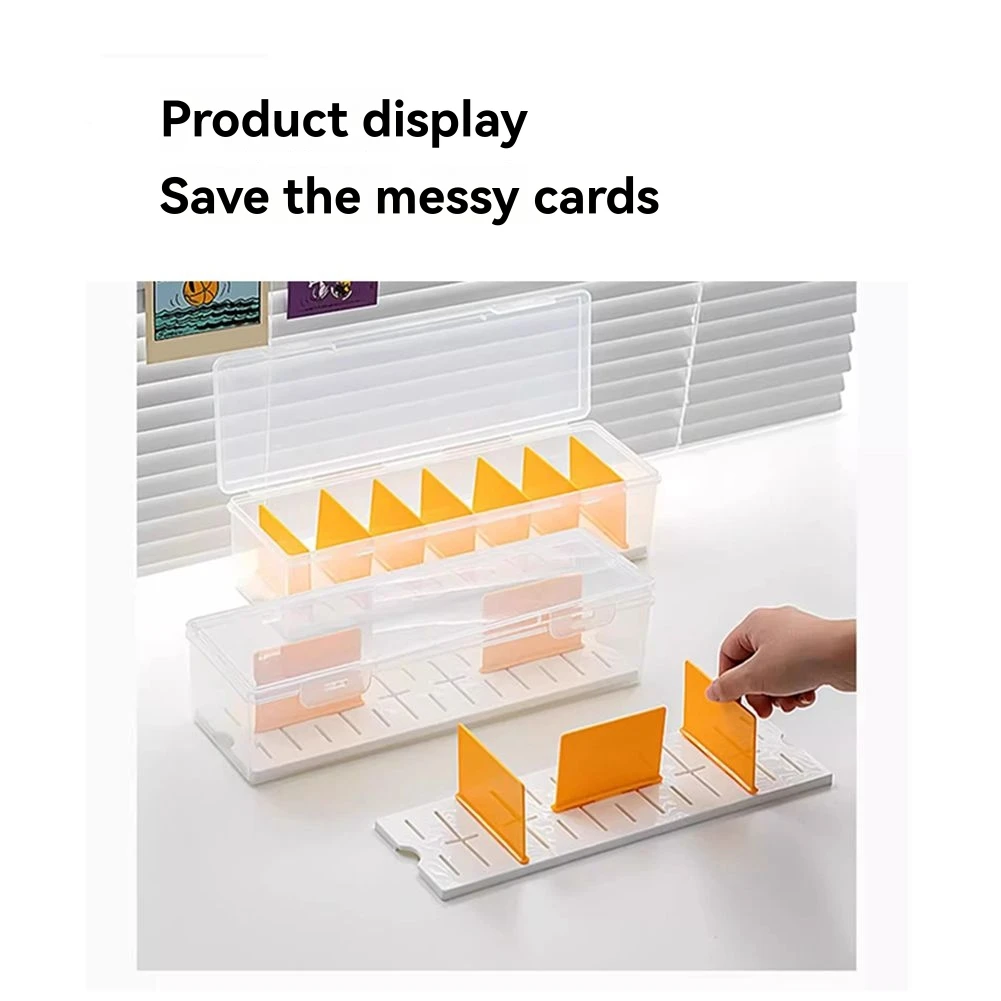 

ABST Clear Plastic Compartmentalized Organizer Box Holds Game Cards Storage Box with Adjustable Divider for PTCG/ Cards