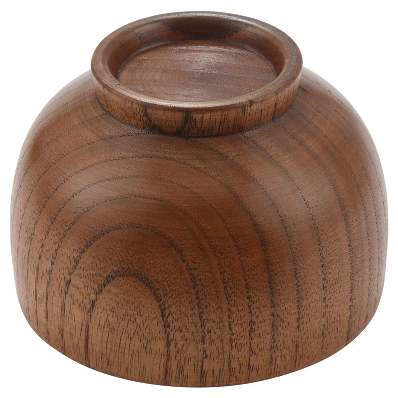 12 ชิ้นไม้ทําด้วยมือชามและช้อนสําหรับข้าว Miso เสิร์ฟ Home KITCHEN Tableware