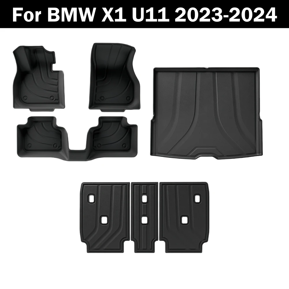 Für BMW U11 X1 ix1 2023-2024 Bodenmatte TPE Kofferraummatte Gepäckmatte Wasserdicht Rutschfest Teppich Linkslenker – Detail 1