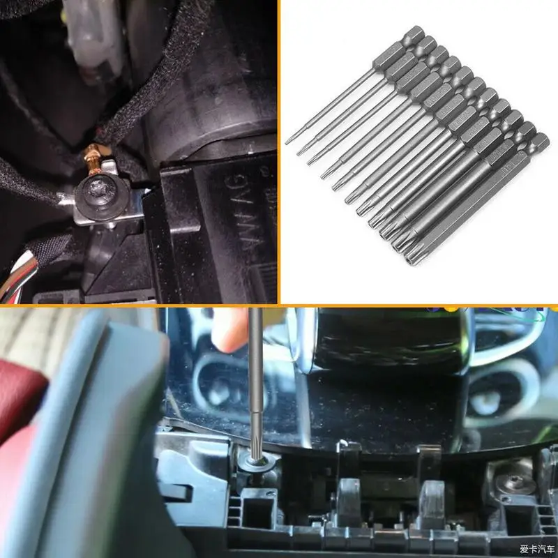 11Pcs Torx Bit Set Magnetic Tamper Resistant Star BitsT6-T40 Screwdriver Wrench Drill Bit Set