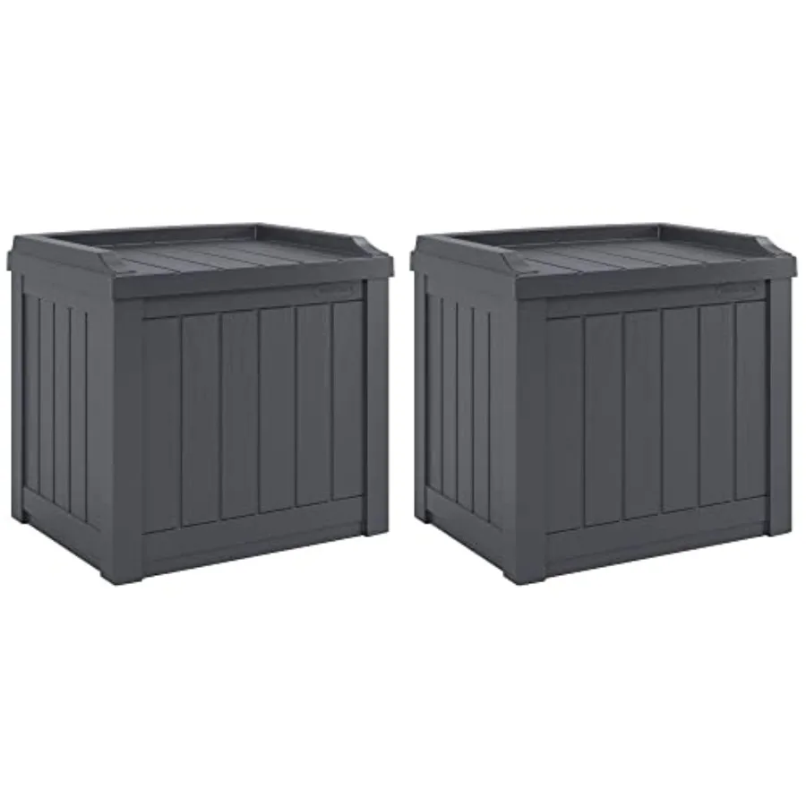 Suncast 2 Pack Small Deck Box Storage W/ Bench Seat For Ind…