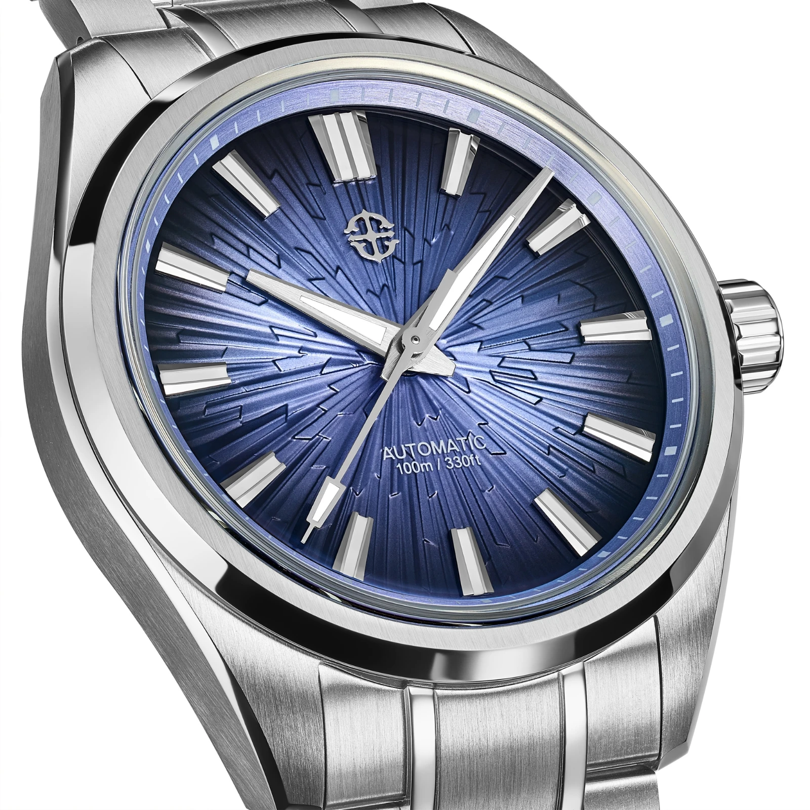 AETHELSOHN Blue Shard Men Watch Automatic Mechanical Sapphire Crystal Luminous Fashion Business 316L Stainless Steel Wristwatch