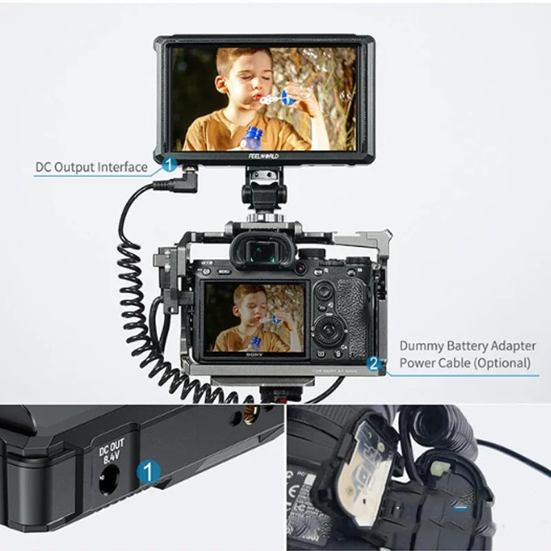 Monitor polowy do kamery FW568 PRO, 1200 nitów, 6 cali, Full HD, dotykowy ekran, monitor kamery 4K HDMI, 3D LUT, peaking focus do DSLR