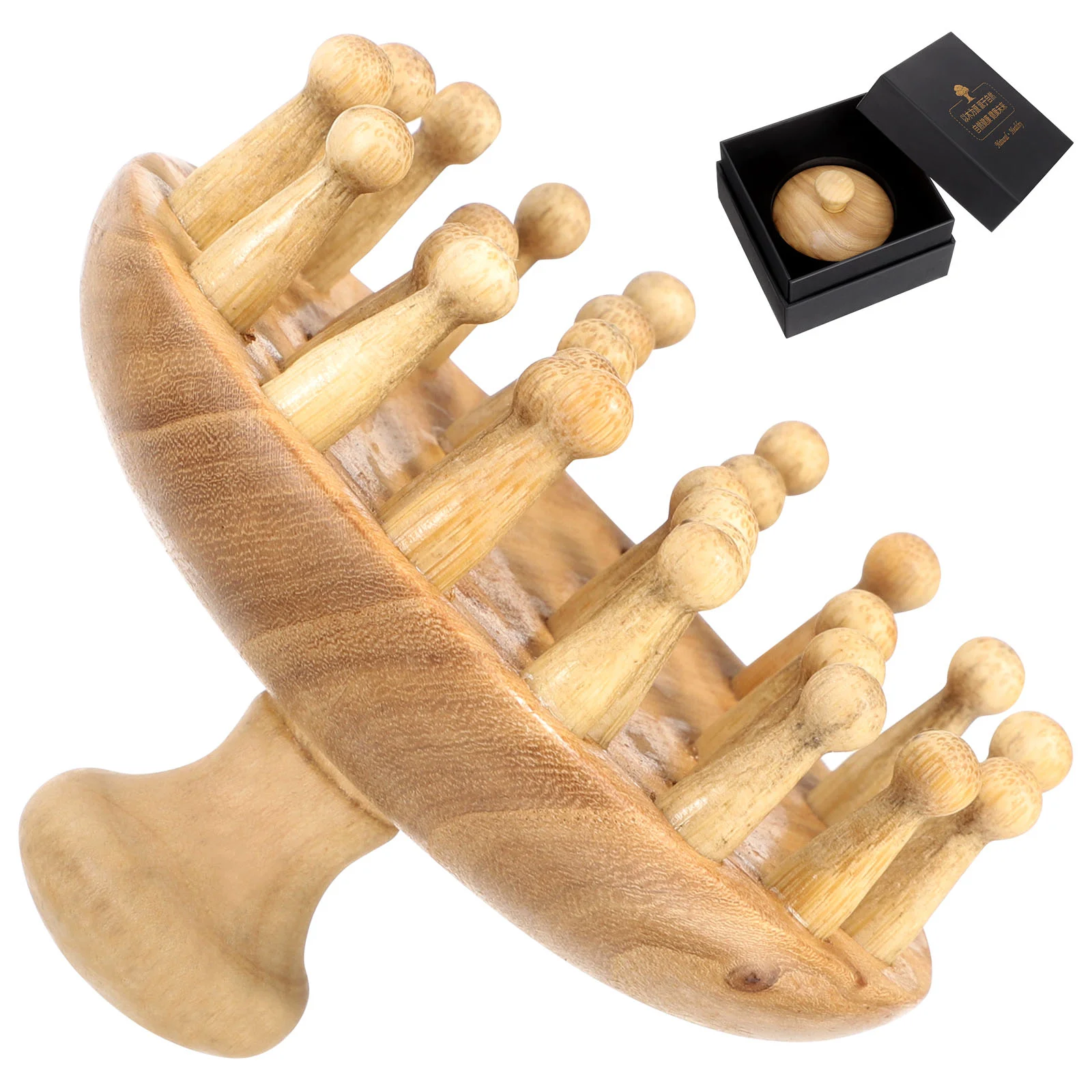 Beech Massage Comb Hair Brush Anti-static Head Acupoint Wooden Relaxation Portable Combs