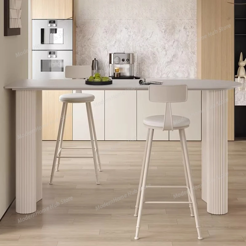 Luxury Sintered Stone Bar Table Semi-Circular High Top Table Narrow Console Table for Kitchen Living Room Small Apartment