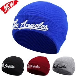 Los Angeles Letter Embroidery Beanies Hat Men's Women's Winter Warm Bonnets Outdoor Casual Sports Cap Soft Beanie Hat  ﻿