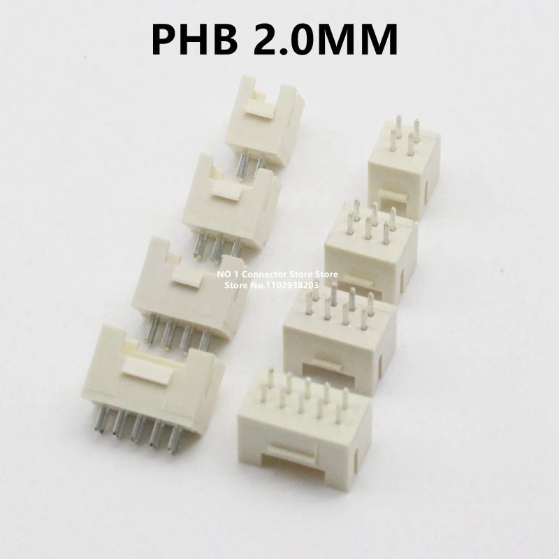 20PCS PHB PHSD 2.0 2.0mm Connector Double-Row Straight Pin with Buckle Socket Connector 2*2/3/4/5/6/7/8/9/10-20P