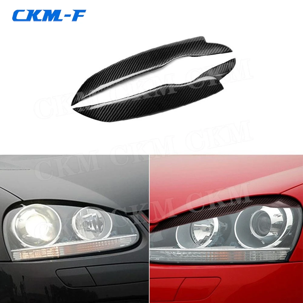 

Car Carbon Fiber Front Bumper Headlights Eyebrow Eyelid Trim Cover Sticker Bodykits Accessories for Volkswagen Golf 5 MK5