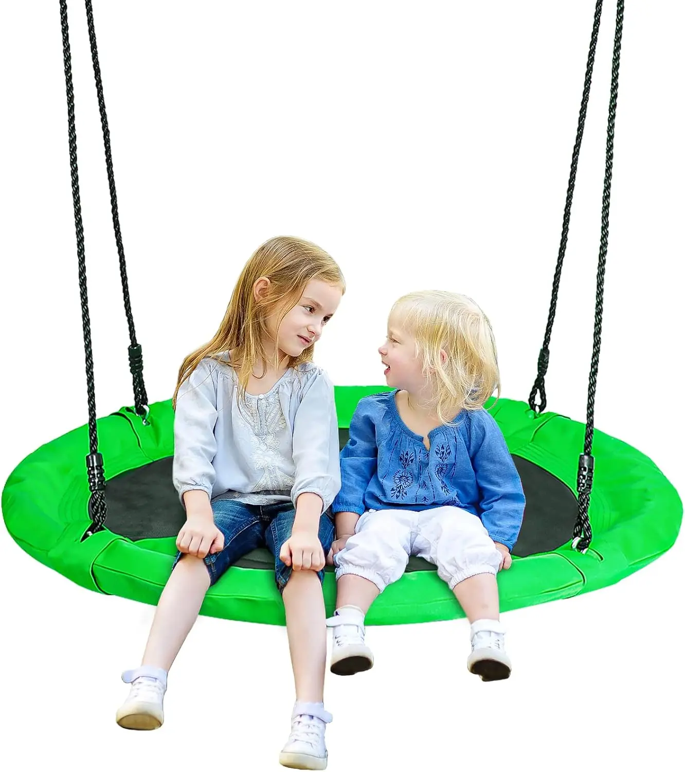 ZENY 40 Inch Playground Saucer Swing Set, Indoor Outdoor Round Web Swing Tree Swing Platform for Kids, 900D Oxford Fabric