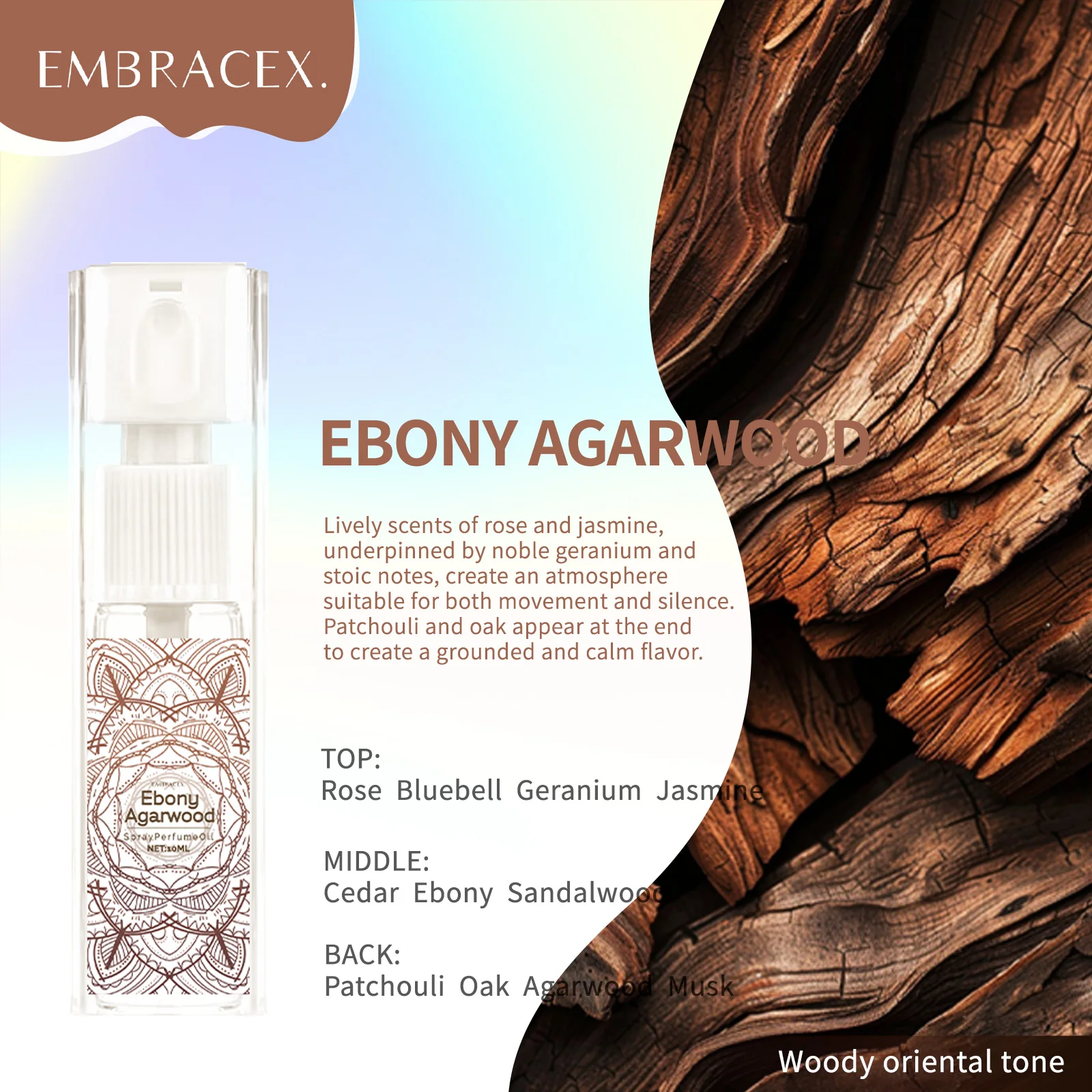10ml Ebony Agarwood Spray Fragrance Oils Long-Lasting Fragrance For Home Office Use,Gift to Friends