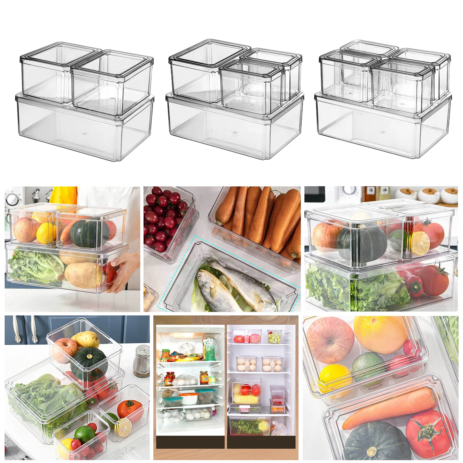 Food Storage Container Fridge Storage Container Fruit Container for Kitchen