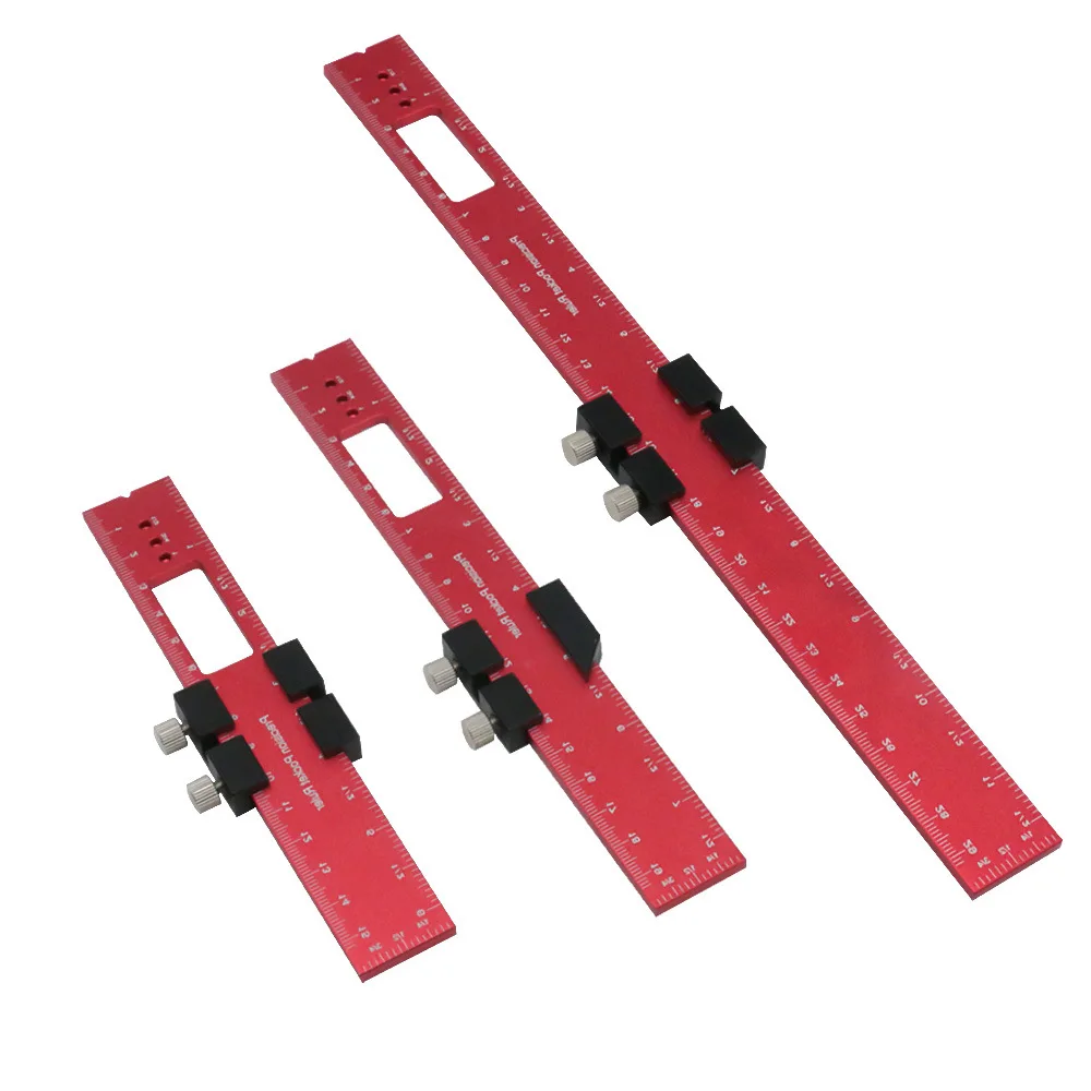 Aluminum alloy positioning ruler, woodworking ruler, scribing angle 16/20/30 cm gauge DIY three-piece set