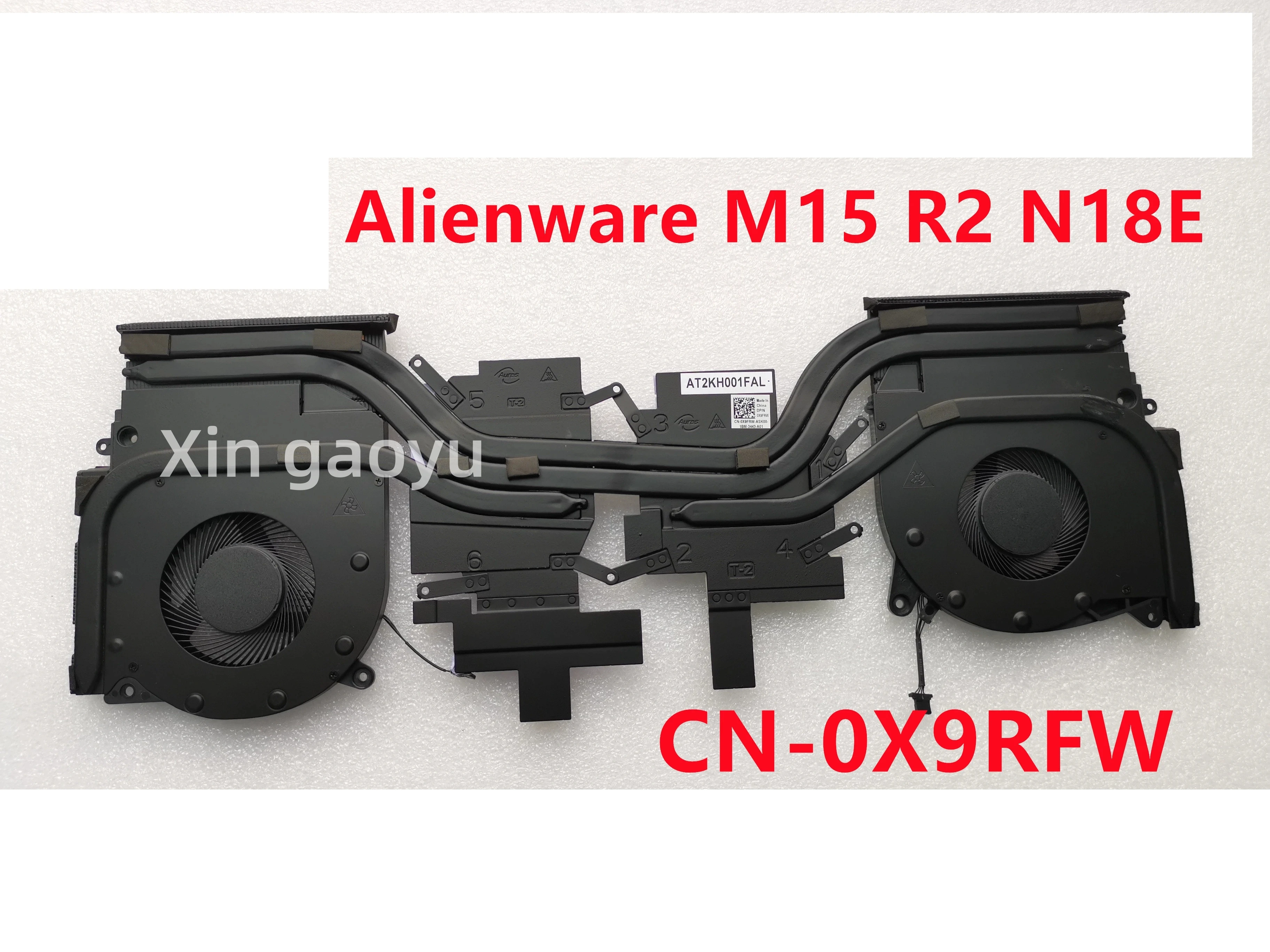 

Новый вентилятор-радиатор для ноутбука, процессора, графического процессора, кулер для Dell Alienware M15 R2 N18E 0X9FRW X9FRW DFSCK 324162 Идеальный тест A2P