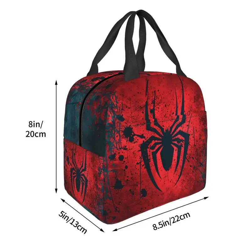 Custom Spider Man Lunch Bag Men Women Thermal Cooler Insulated Lunch Container Box for Kids School Work Food Picnic Tote Bags